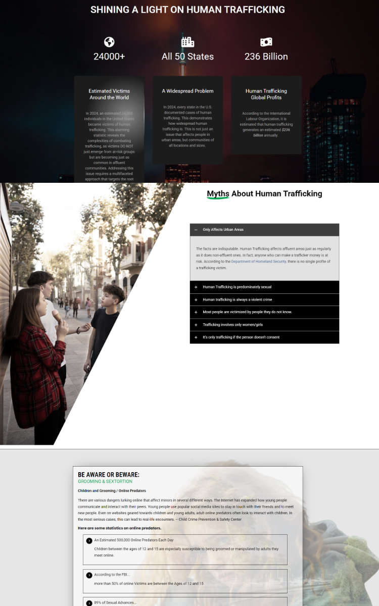 Warning Lights — statistics-driven content section with fact-based design